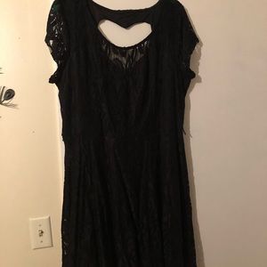 Lace knee length swing dress